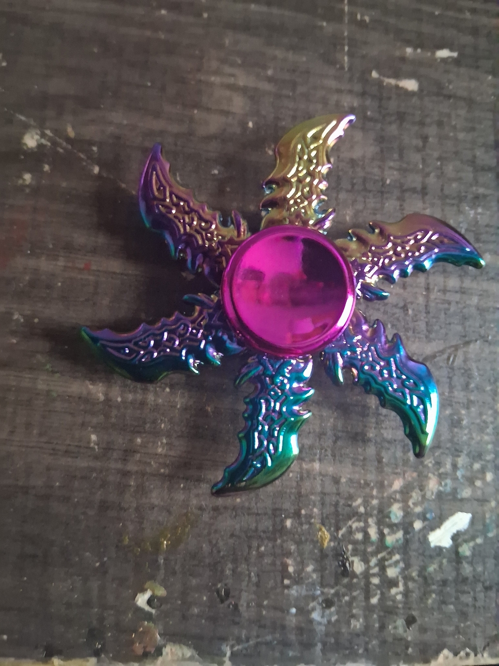 Multi-Color Star Spinner Fidget Toy - Pink Center